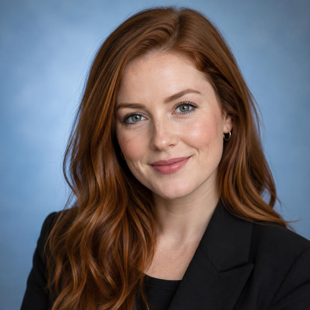 Red-haired woman portrait, production manager